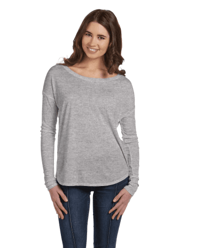 Sample of Bella 8852 - Ladies' Flowy Long-Sleeve T-Shirt in ATHLETIC HEATHER style