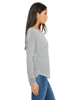 Sample of Bella 8852 - Ladies' Flowy Long-Sleeve T-Shirt in ATHLETIC HEATHER from side sleeveleft