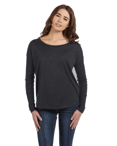 Sample of Bella 8852 - Ladies' Flowy Long-Sleeve T-Shirt in DRK GREY HEATHER style