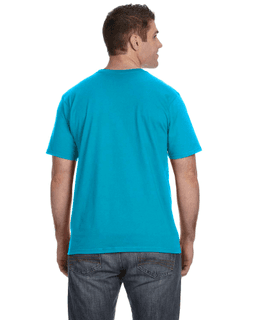 Sample of Anvil 980 - 100% Cotton Lightweight T-Shirt in CARIBBEAN BLUE from side back