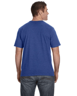 Sample of Anvil 980 - 100% Cotton Lightweight T-Shirt in HEATHER BLUE from side back