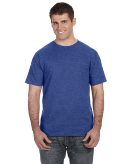 Sample of Anvil 980 - 100% Cotton Lightweight T-Shirt in HEATHER BLUE from side front