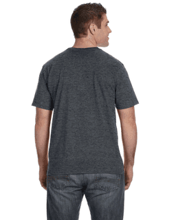 Sample of Anvil 980 - 100% Cotton Lightweight T-Shirt in HEATHER DK GREY from side back