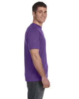 Sample of Anvil 980 - 100% Cotton Lightweight T-Shirt in HEATHER PURPLE from side sleeveleft