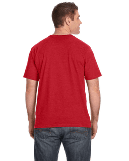 Sample of Anvil 980 - 100% Cotton Lightweight T-Shirt in HEATHER RED from side back