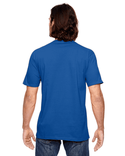 Sample of Anvil 980 - 100% Cotton Lightweight T-Shirt in NEON BLUE from side back