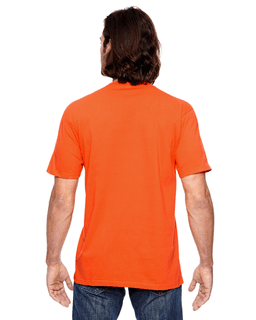Sample of Anvil 980 - 100% Cotton Lightweight T-Shirt in NEON ORANGE from side back
