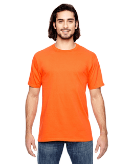 Sample of Anvil 980 - 100% Cotton Lightweight T-Shirt in NEON ORANGE from side front