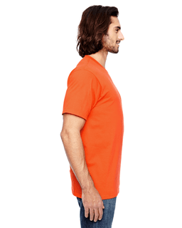 Sample of Anvil 980 - 100% Cotton Lightweight T-Shirt in NEON ORANGE from side sleeveleft
