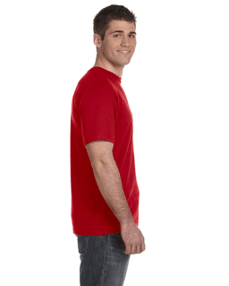 Sample of Anvil 980 - 100% Cotton Lightweight T-Shirt in RED from side sleeveleft