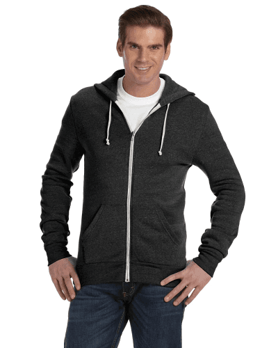 Sample of Alternative Apparel AA9590 - Unisex Rocky Eco-Fleece Solid Zip Hoodie in ECO BLACK style