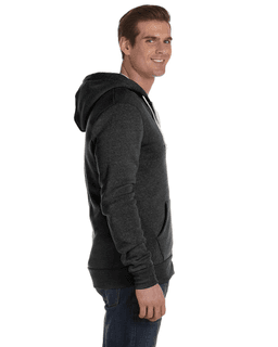 Sample of Alternative Apparel AA9590 - Unisex Rocky Eco-Fleece Solid Zip Hoodie in ECO BLACK from side sleeveleft