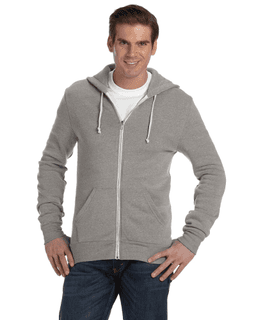 Sample of Alternative Apparel AA9590 - Unisex Rocky Eco-Fleece Solid Zip Hoodie in ECO GREY from side front