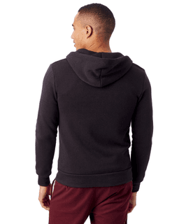 Sample of Alternative Apparel AA9590 - Unisex Rocky Eco-Fleece Solid Zip Hoodie in ECO TRUE BLACK from side back