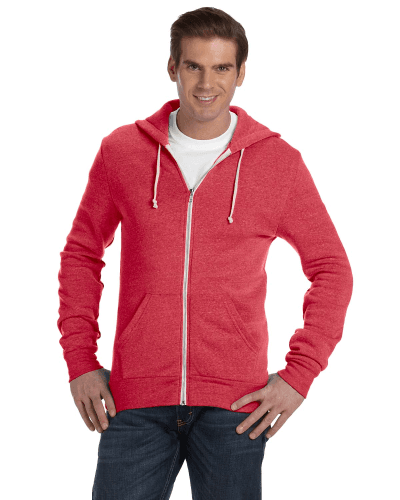 Sample of Alternative Apparel AA9590 - Unisex Rocky Eco-Fleece Solid Zip Hoodie in ECO TRUE RED style