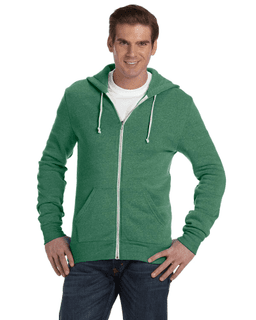 Sample of Alternative Apparel AA9590 - Unisex Rocky Eco-Fleece Solid Zip Hoodie in ECO TR GREEN from side front
