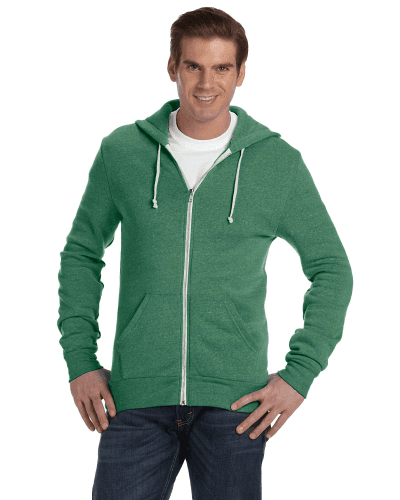 Sample of Alternative Apparel AA9590 - Unisex Rocky Eco-Fleece Solid Zip Hoodie in ECO TR GREEN style