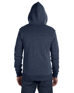 Sample of Alternative Apparel AA9590 - Unisex Rocky Eco-Fleece Solid Zip Hoodie in ECO TR NAVY from side back