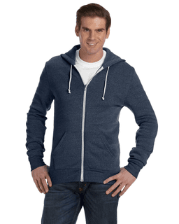 Sample of Alternative Apparel AA9590 - Unisex Rocky Eco-Fleece Solid Zip Hoodie in ECO TR NAVY from side front