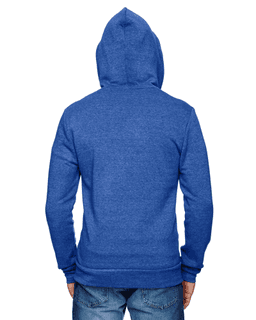 Sample of Alternative Apparel AA9590 - Unisex Rocky Eco-Fleece Solid Zip Hoodie in EC TR PACIF BLUE from side back