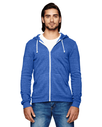 Sample of Alternative Apparel AA9590 - Unisex Rocky Eco-Fleece Solid Zip Hoodie in EC TR PACIF BLUE style
