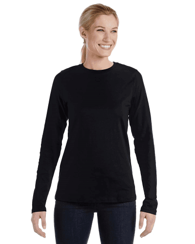 Sample of Bella B6450 - Ladies' Relaxed Jersey Long-Sleeve T-Shirt in BLACK style