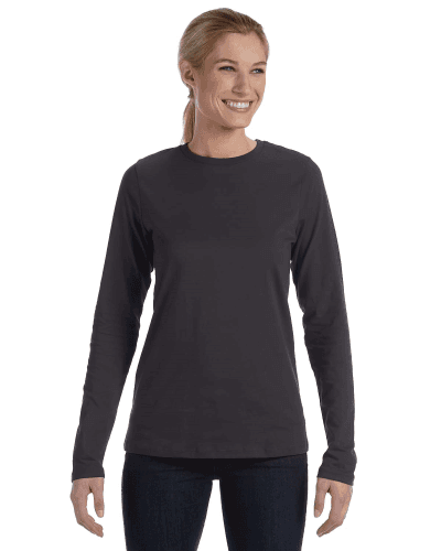 Sample of Bella B6450 - Ladies' Relaxed Jersey Long-Sleeve T-Shirt in DRK GREY HEATHER style