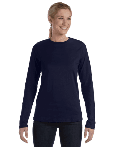 Sample of Bella B6450 - Ladies' Relaxed Jersey Long-Sleeve T-Shirt in NAVY style