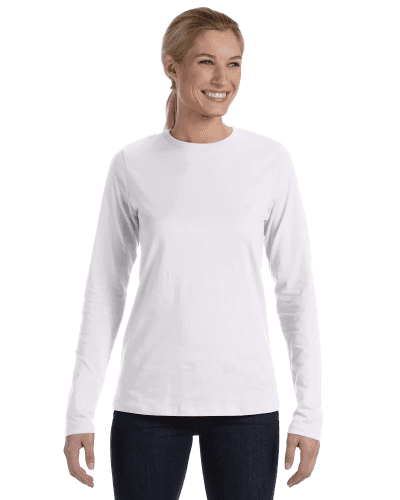Sample of Bella B6450 - Ladies' Relaxed Jersey Long-Sleeve T-Shirt in WHITE style