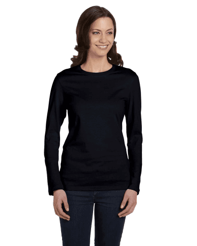 Sample of Bella B6500 - Ladies' Jersey Long-Sleeve T-Shirt in BLACK style