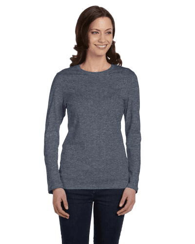Sample of Bella B6500 - Ladies' Jersey Long-Sleeve T-Shirt in DEEP HEATHER style