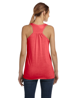 Sample of Ladies' Flowy Racerback Tank in CORAL from side back