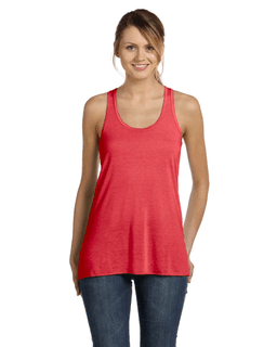 Sample of Ladies' Flowy Racerback Tank in CORAL from side front