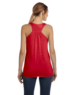 Sample of Ladies' Flowy Racerback Tank in RED from side back