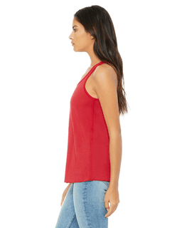 Sample of Ladies' Flowy Racerback Tank in RED from side sleeveright