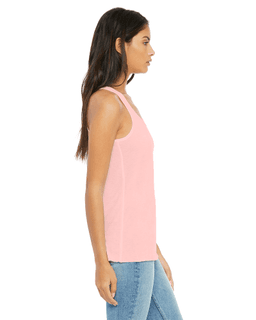 Sample of Ladies' Flowy Racerback Tank in SOFT PINK from side sleeveleft