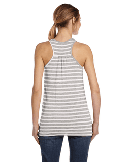 Sample of Ladies' Flowy Racerback Tank in STR ATH HTR WHT from side back