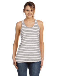 Sample of Ladies' Flowy Racerback Tank in STR ATH HTR WHT from side front
