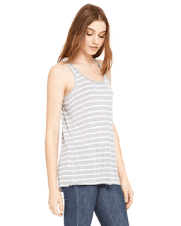 Sample of Ladies' Flowy Racerback Tank in STR ATH HTR WHT from side sleeveleft