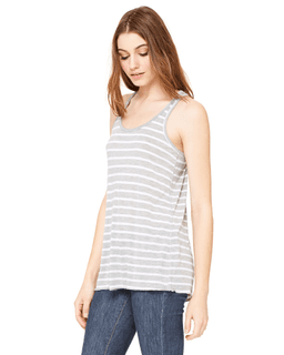 Sample of Ladies' Flowy Racerback Tank in STR ATH HTR WHT from side sleeveright