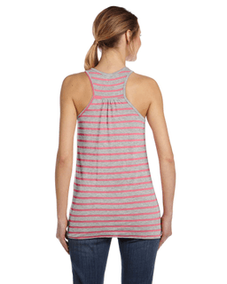 Sample of Ladies' Flowy Racerback Tank in STR ATH HT N PK from side back
