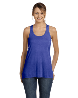 Sample of Ladies' Flowy Racerback Tank in TRUE ROYAL from side front