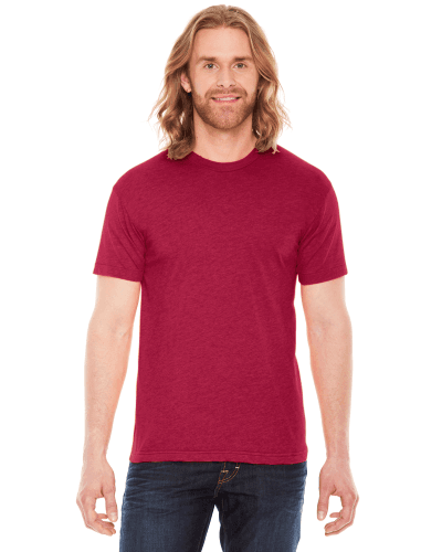Sample of American Apparel BB401 Unisex Poly-Cotton USA?Made Crewneck T-Shirt in HEATHER RED style