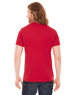 Sample of American Apparel BB401 Unisex Poly-Cotton USA?Made Crewneck T-Shirt in RED from side back