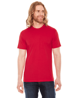 Sample of American Apparel BB401 Unisex Poly-Cotton USA?Made Crewneck T-Shirt in RED from side front