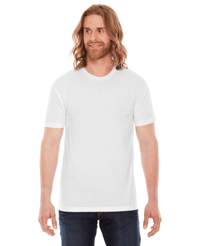 Sample of American Apparel BB401 Unisex Poly-Cotton USA?Made Crewneck T-Shirt in WHITE style