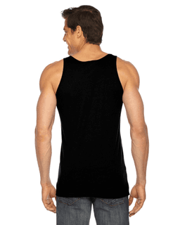 Sample of American Apparel BB408 Unisex Poly-Cotton Tank in BLACK from side back