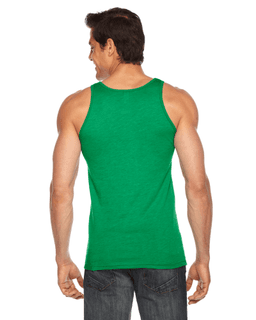 Sample of American Apparel BB408 Unisex Poly-Cotton Tank in HTHR KELLY GREEN from side back