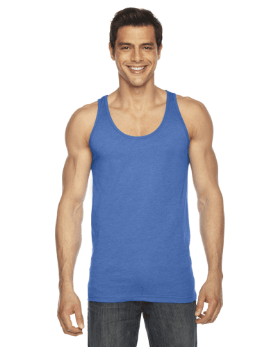 Sample of American Apparel BB408 Unisex Poly-Cotton Tank in HTHR LAKE BLUE style