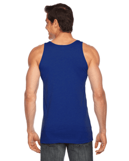 Sample of American Apparel BB408 Unisex Poly-Cotton Tank in LAPIS from side back